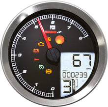 Load image into Gallery viewer, KOSO SPEEDO / TACH BLK BEZEL LCD COLOR CHANGE DISPLAY
