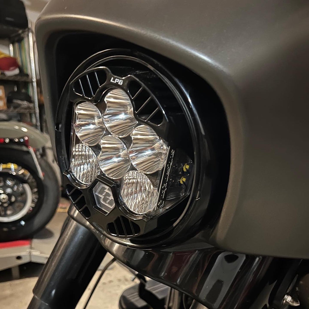 StreetGlide Headlight Bracket for Baja Designs LP6 Light
